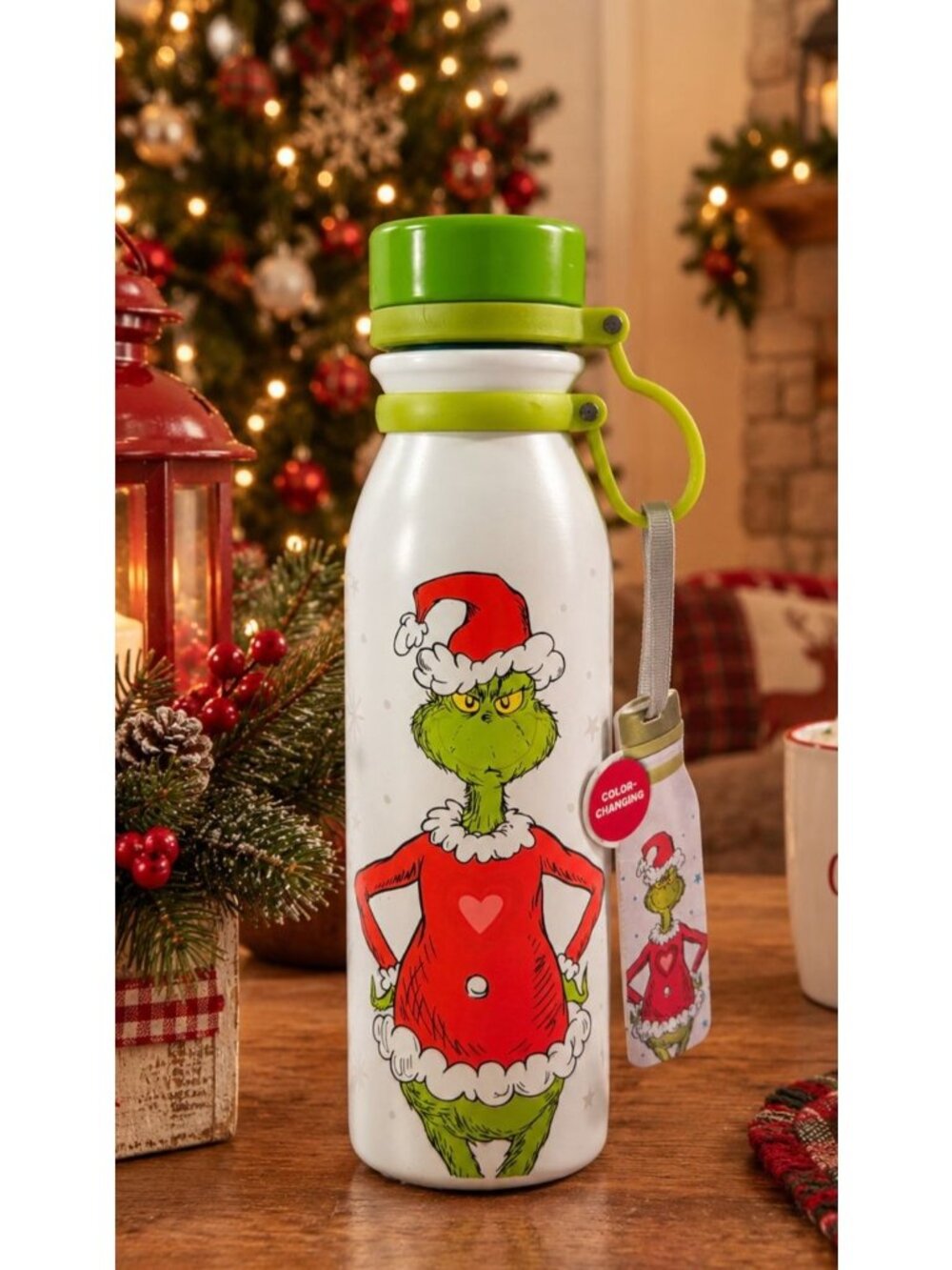 Hallmark Christmas Grinch Water Drink Color Changing Bottle NEW with Tag